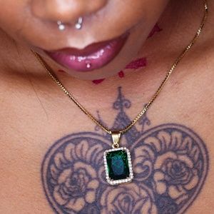Square Emerald Pendant
